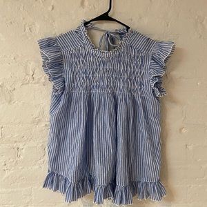 Blue and white stripped top